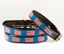 Load image into Gallery viewer, TKC American Flag Beaded Dog Collar