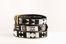Load image into Gallery viewer, TKC Ebony & Ivory Beaded Dog Collar