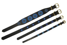 Load image into Gallery viewer, "Blue/Brown Circles" Beaded Dog Collar