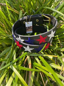 TKC Red White and Blue Stars Belt - Wide Width - Brass Buckle